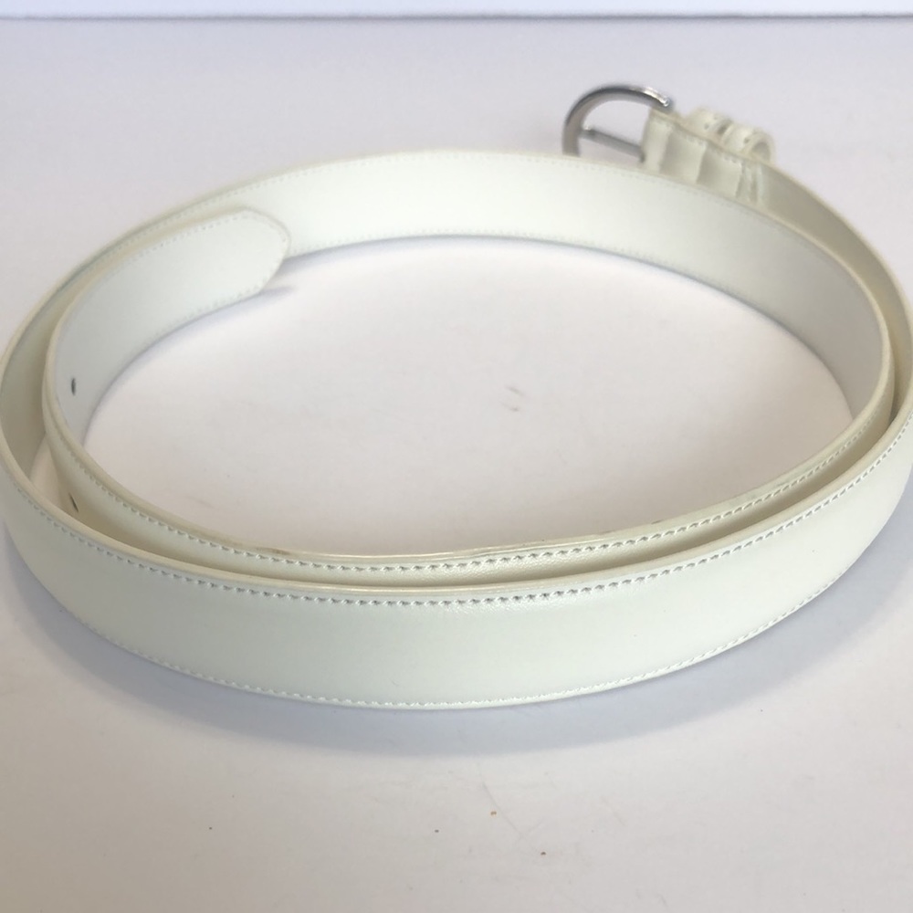 Falari White Leather Belt size Large 38-40 - Picture 4 of 9
